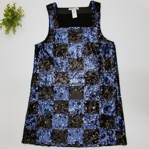 Alice + Olivia Checkered Sequin Cocktail Dress M
